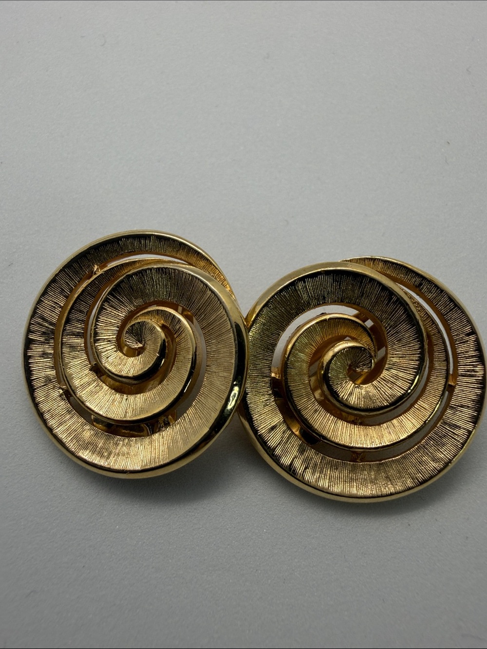 Trifari Gold Spiral Clip-On Earrings